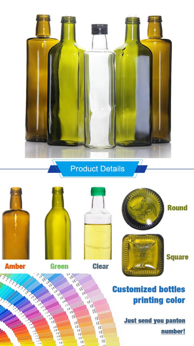 Groene fles met olijfolie van glas Container Bulk 250 ml 1000 ml 1L 4