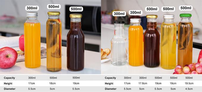 Grote lege glasfles met vruchtensap van 12 oz 350 ml voor drank 2