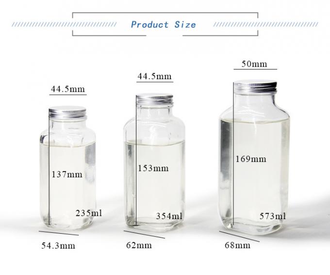 250 ml 500 ml fancy leeg glas helder sap melkfles met schroefdop 1