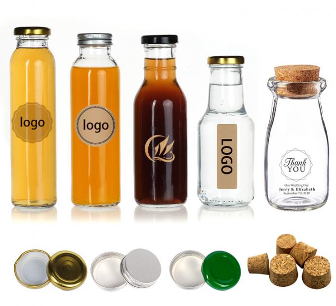 250 ml 500 ml fancy leeg glas helder sap melkfles met schroefdop 3