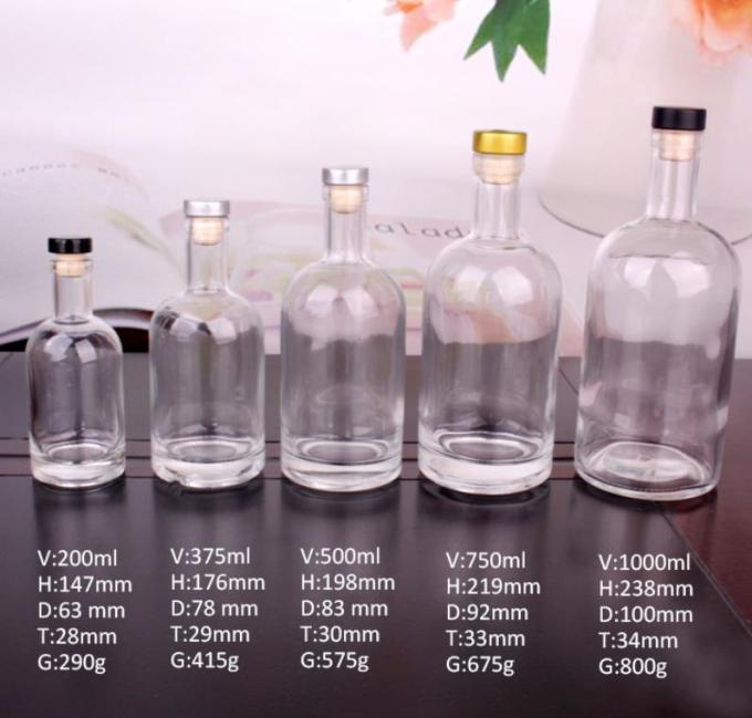 Goedkope prijs750ml Flint Glass Liquor Flessen Custom Printed Voor Cocktail Whiskey Rum 1