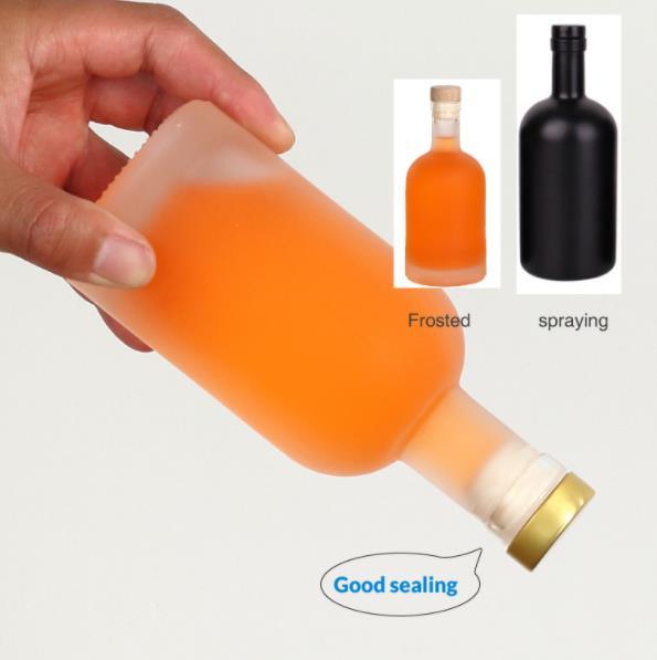 Goedkope prijs750ml Flint Glass Liquor Flessen Custom Printed Voor Cocktail Whiskey Rum 3