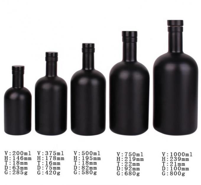 Goedkope prijs750ml Flint Glass Liquor Flessen Custom Printed Voor Cocktail Whiskey Rum 2