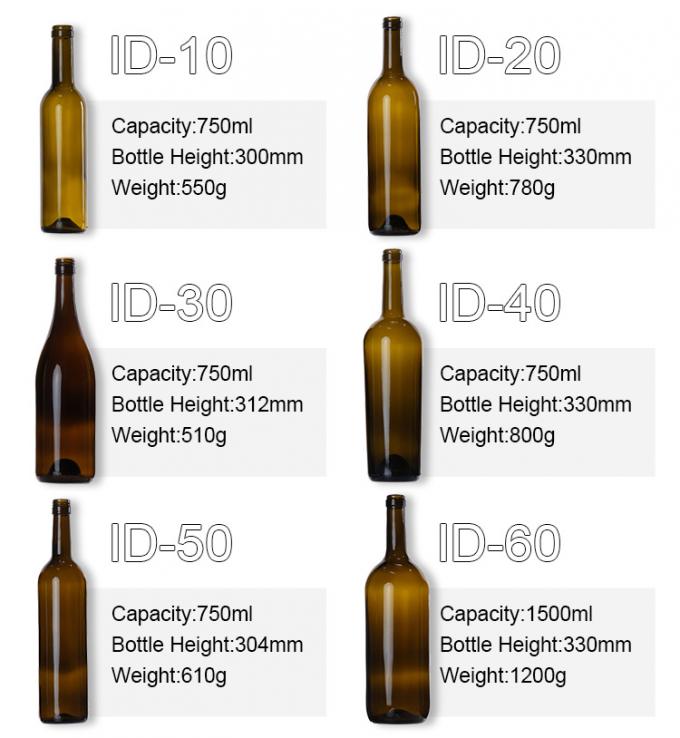 Leeg 750 ml glas rode wijnfles Likor wijnflessen met schroefdeksel 1