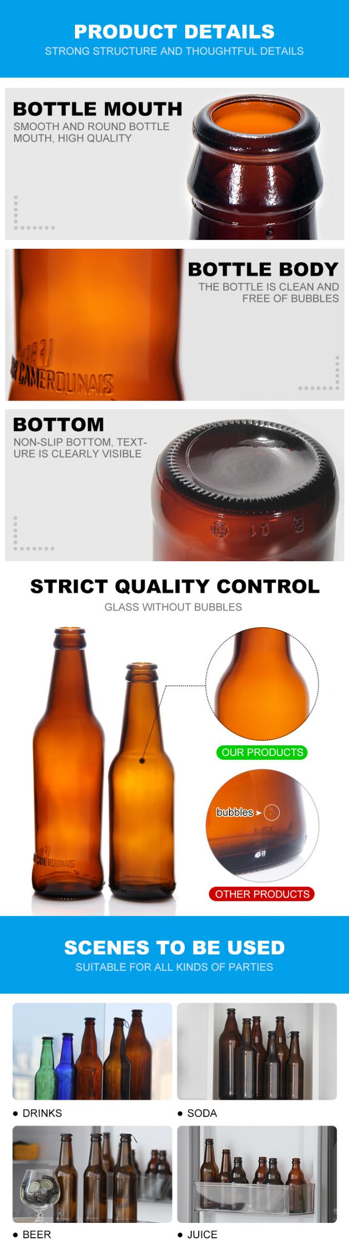 Groothandel Leeg 330ml 33cl 12oz Soda Of Sap Duidelijke Bier Glasflessen Met Deksel 2