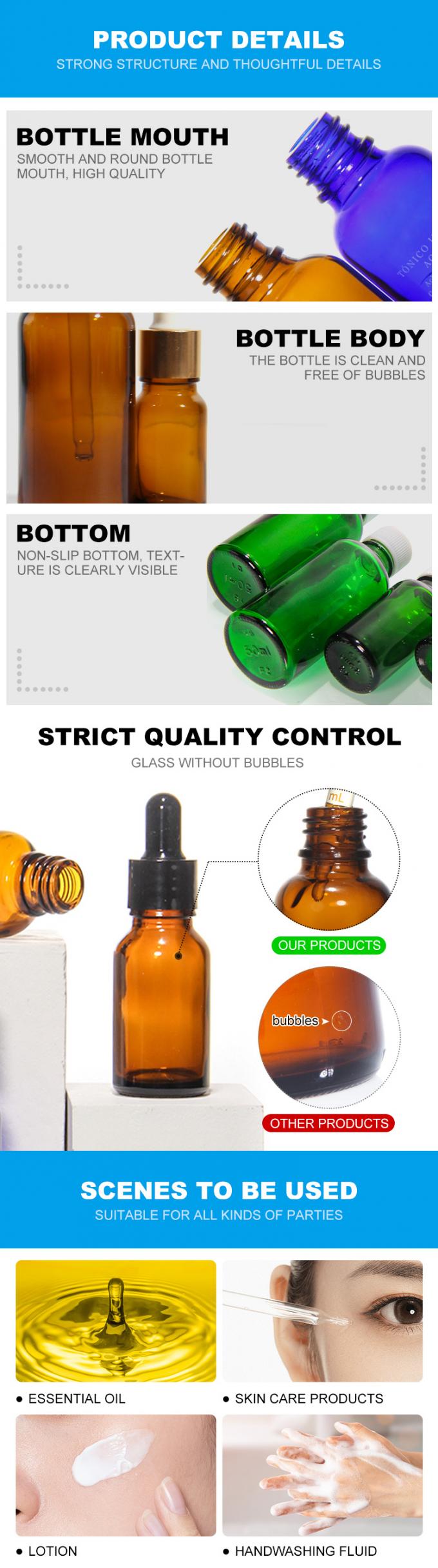 Gepersonaliseerde warm stempelen 2oz glazen dropper flessen met plastic deksel 1