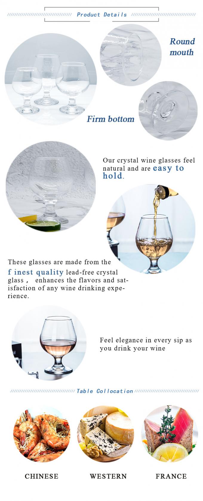 Korte Stem Cognac Brandy Glas Kristalbeker Goblet Loodvrij ODM 1