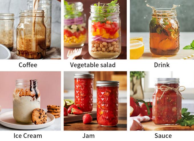 Nieuw ontwerp voedsel glas mason potten helder 450 ml 250 ml mini potten met deksels 3