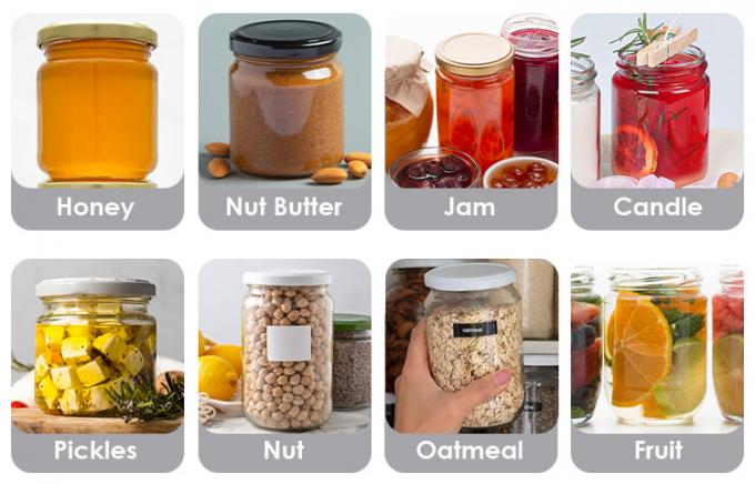 Voedingsmiddelen Ronde Transparante 25 ml tot 1000 ml Jam Honing Jelly Glasopslagpot Met Metalen Luchtdicht Deksel 5