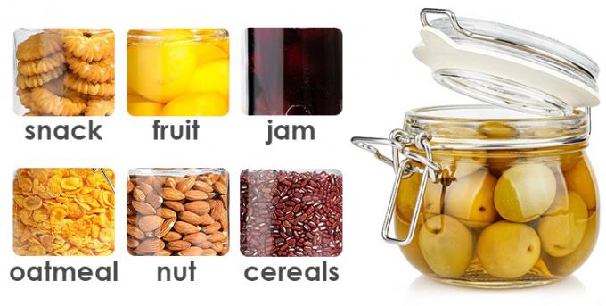 Hoogwaardige groothandel 150 ml 200 ml 250 ml ronde glasopslagpot voor honingjam augurken met hoge deksel 7