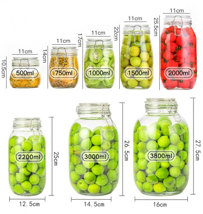 100 ml 200 ml Verzegelde vriezer Veilig glazen containers Potten Jam Met Clip Deksels 6