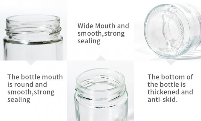 Voedselfabriek Gebruik 1 Oz 4 Oz 8 Oz Ronde vorm Helder lege opslagcontainer Glas Jelly Jam Honing Sauce Jar 1