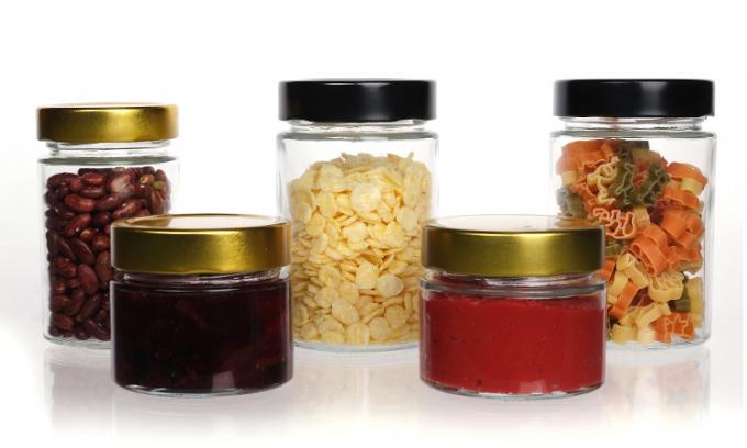 Voedselfabriek Gebruik 1 Oz 4 Oz 8 Oz Ronde vorm Helder lege opslagcontainer Glas Jelly Jam Honing Sauce Jar 0