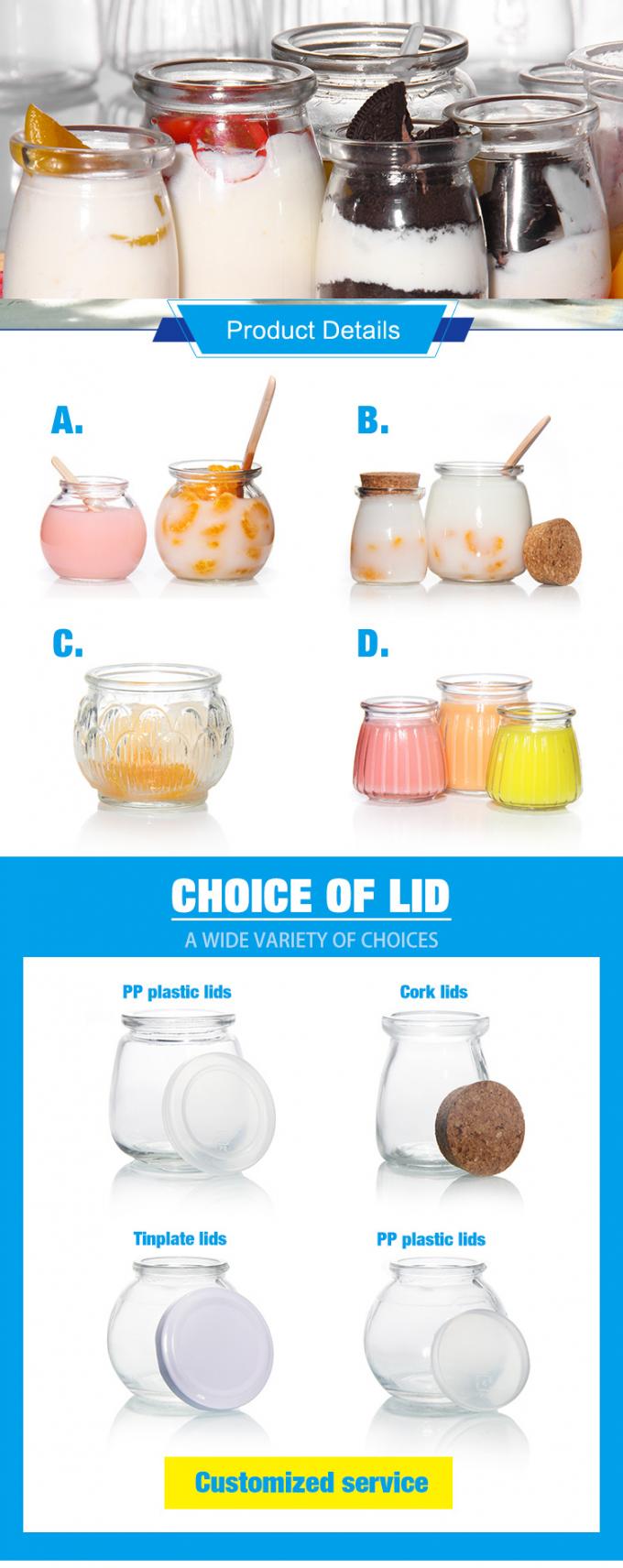 100 ml 200 ml mini ronde heldere glas melk yoghurt pudding pot met houten stop 0