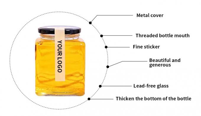 Leeg bevriezen glazen potten Pantry containers 50 ml Clear Square 1