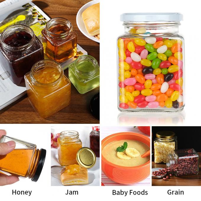 Leeg bevriezen glazen potten Pantry containers 50 ml Clear Square 2