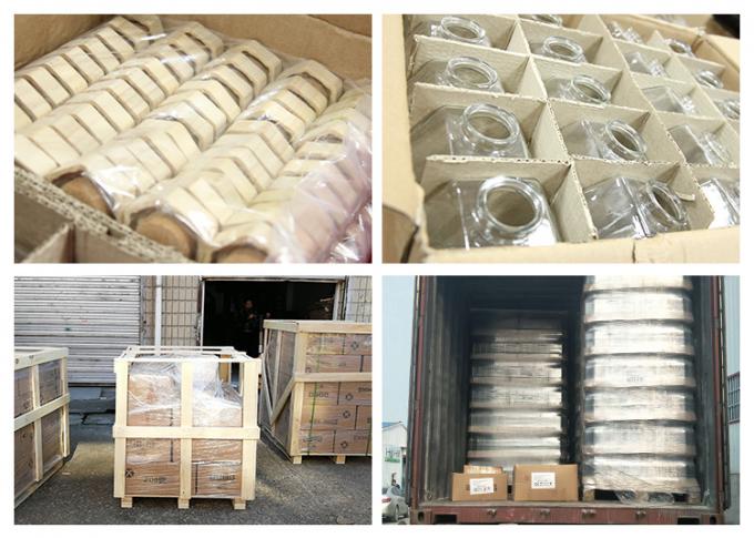 100 ml 220 ml zeshoekige glazen voedselpotten met deksels 4