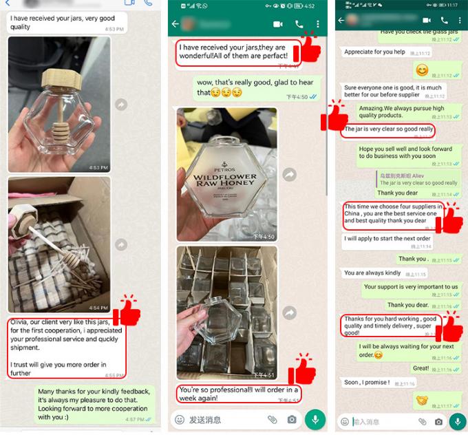 100 ml 220 ml zeshoekige glazen voedselpotten met deksels 9