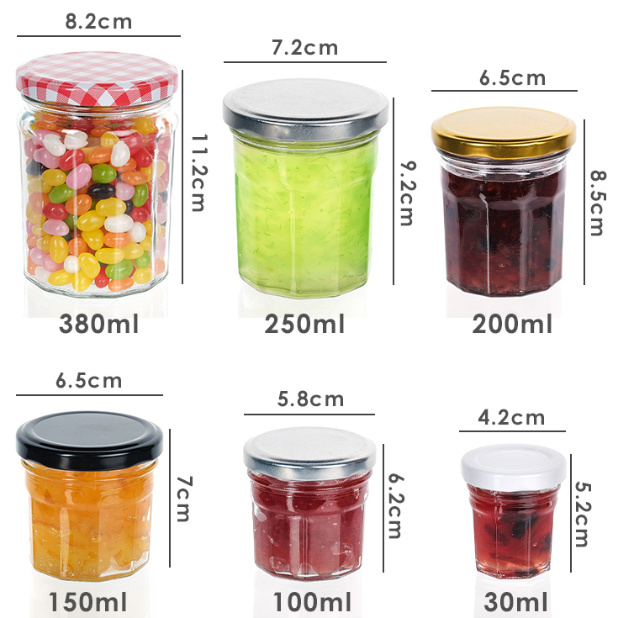 Groothandel Doorzichtige ronde glazen blikken 50 ml 100 ml 200 ml voedselopslagblikken 1