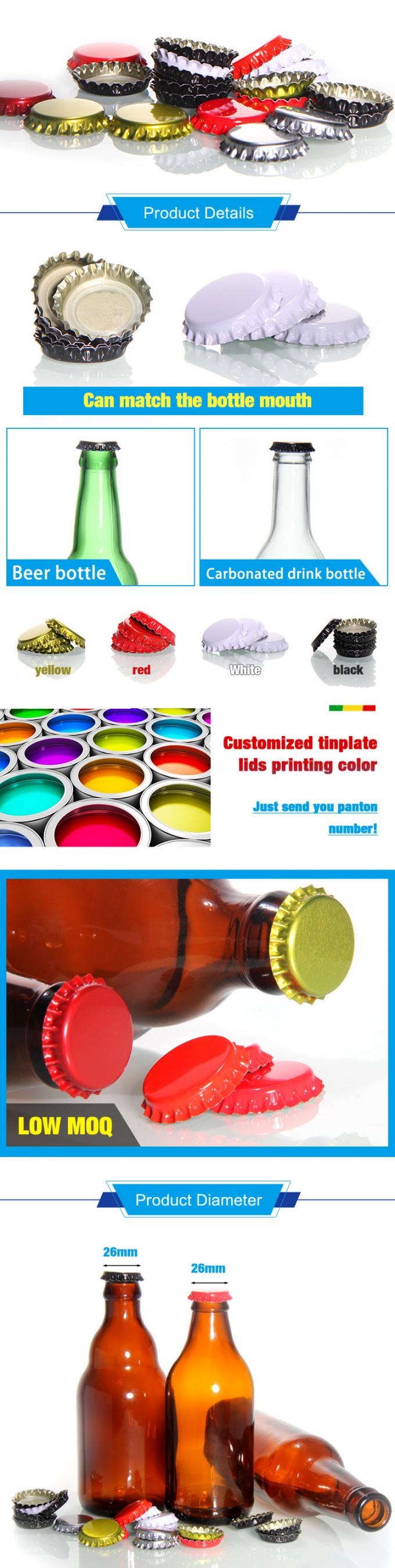 Warm verkopen 26mm Innovation Easy Open Ring Pull Ringtab Bier Drank Fles Crown Cap 0