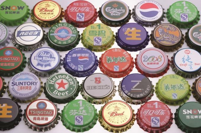 Warm verkopen 26mm Innovation Easy Open Ring Pull Ringtab Bier Drank Fles Crown Cap 4