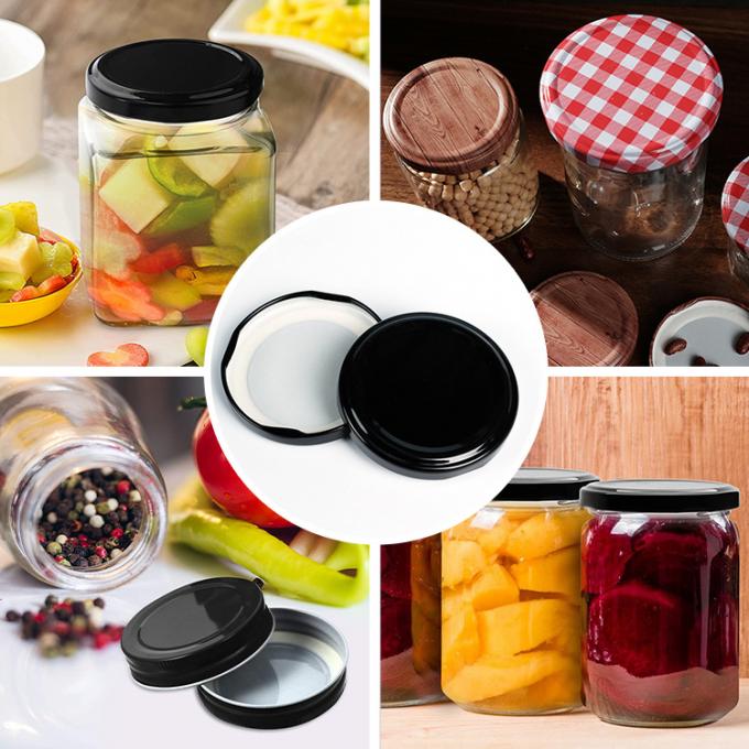 Plastic Tinplate Canning Jar Deksels Cap Breed mond 38mm 43mm 48mm 3