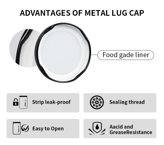 Nieuw ontwerp 20mm 38mm 48mm 63mm Custom Kleur Metalen Pot Deksels Metalen Lug Cap voor Canning Jar 2