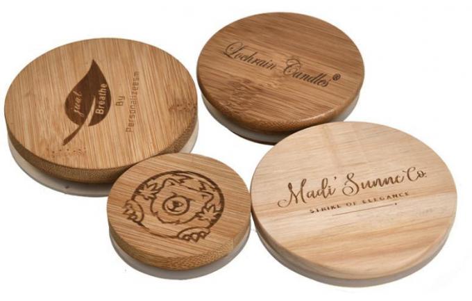 Eco-vriendelijke herbruikbare mason jar deksels bamboe houten thee koffiebeker deksel 70 mm grootte deksels met stro gat 4