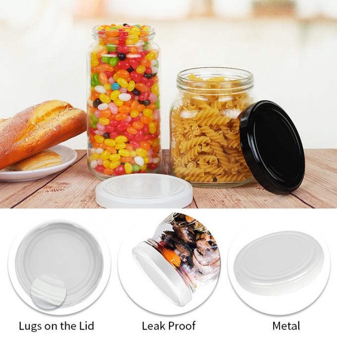 Bottel Spice Jar Deksels Cap Zwart Metaal 58mm 63mm 70mm 82mm 1