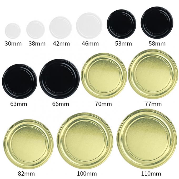 Bottel Spice Jar Deksels Cap Zwart Metaal 58mm 63mm 70mm 82mm 3