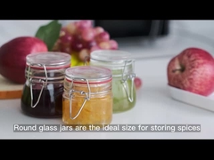 in Voorraad Ronde glazen voedselcontainer voor voedselverpakkingen voor de keuken