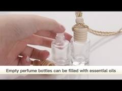 8 ml Flat Round Glass Air Freshener Auto Parfum Diffuser Fles met houten dop