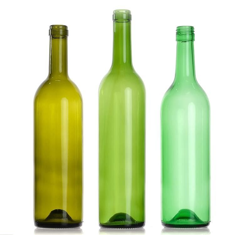 750 ml Bordeaux glas wijnfles Rond met platte bodem