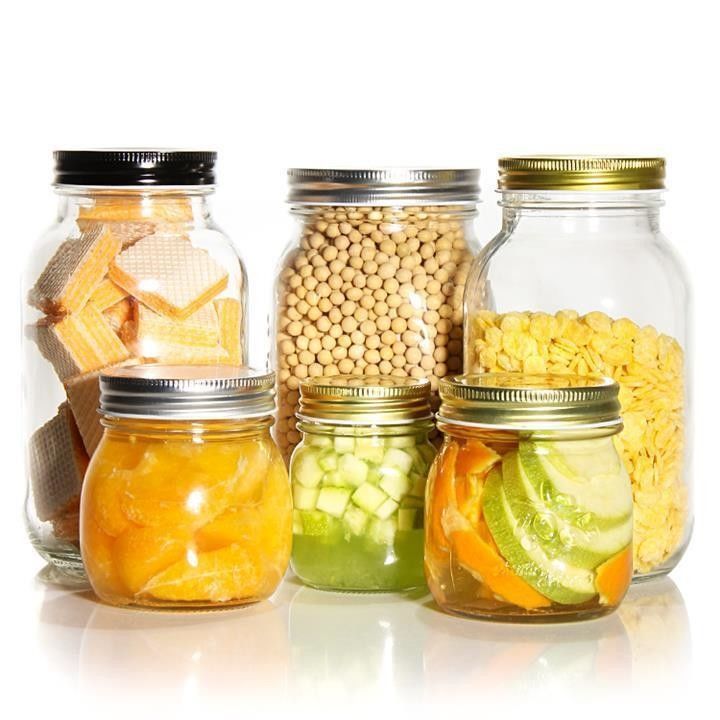 2oz 5oz 8oz 12oz Restaurant Bar Keuken Gelee Breed Mond Glas Mason Canning Jar met deksel