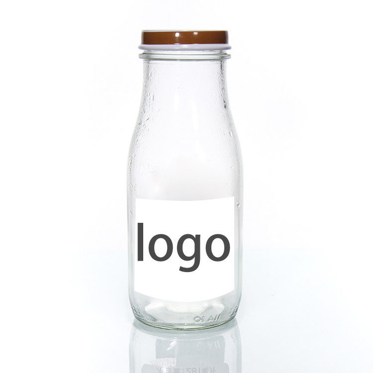 OEM 250 ml 500 ml 1000 ml 2 liter glazen melkflessen Kruk voedselkwaliteit Ronde vorm