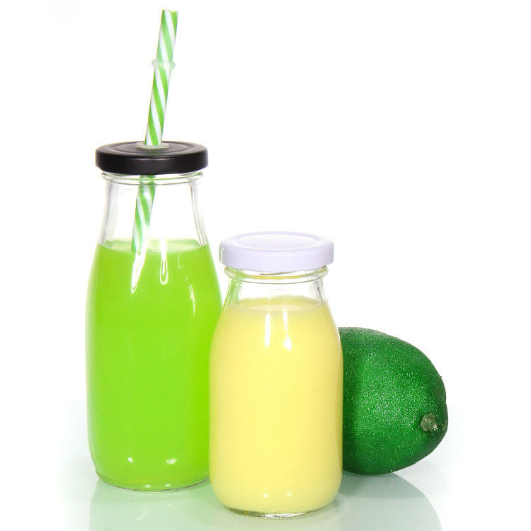 OEM 250 ml 500 ml 1000 ml 2 liter glazen melkflessen Kruk voedselkwaliteit Ronde vorm