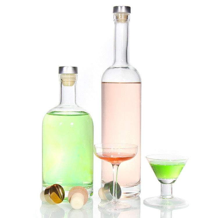 Goedkope prijs750ml Flint Glass Liquor Flessen Custom Printed Voor Cocktail Whiskey Rum