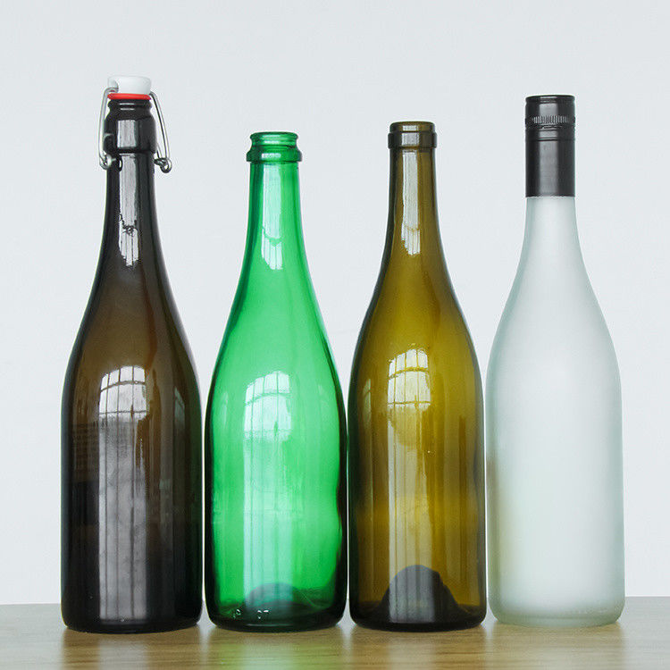 Leeg 750 ml Bordeaux wijn glasfles met houten kurk deksel