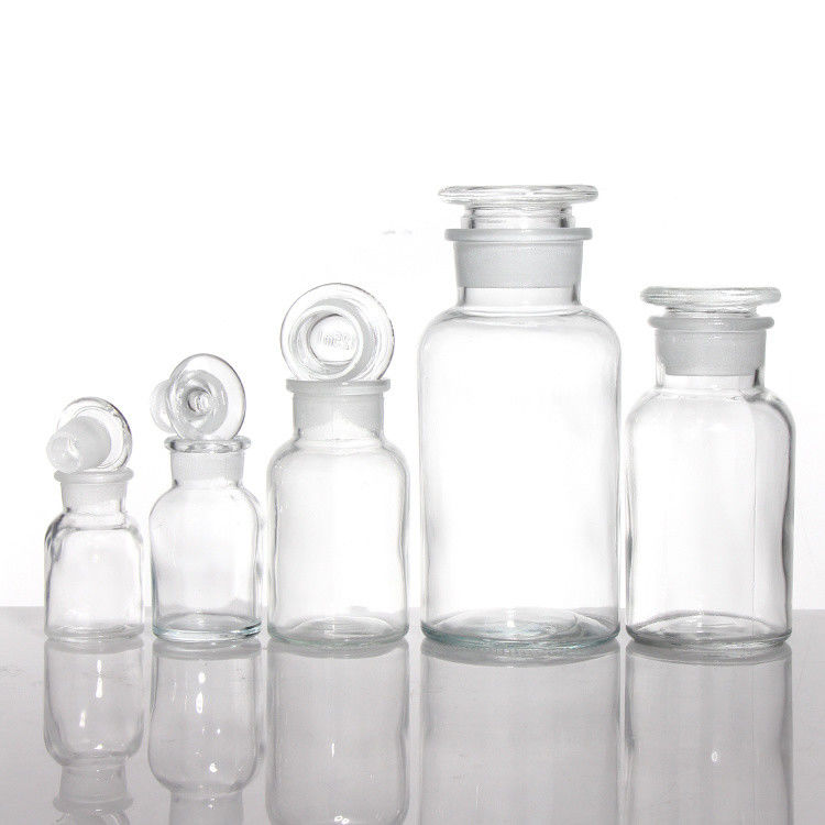 Grote mond Amber glas Flessen voor geneesmiddelen Bulk voor pillen Chemisch reagens 250 ml 500 ml