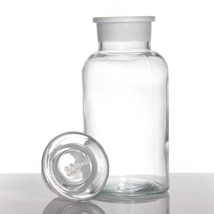 Grote mond Amber glas Flessen voor geneesmiddelen Bulk voor pillen Chemisch reagens 250 ml 500 ml