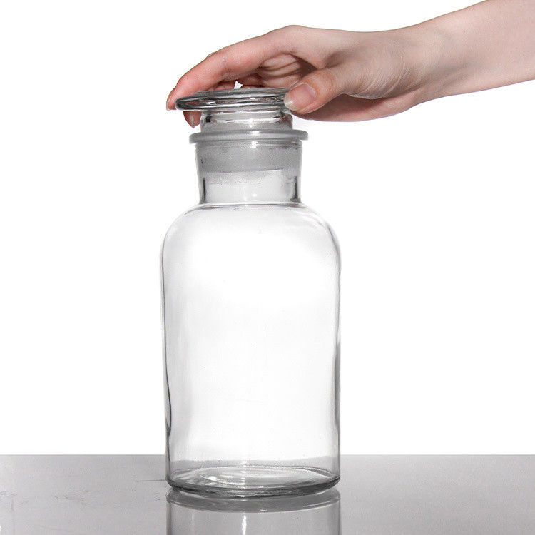 Grote mond Amber glas Flessen voor geneesmiddelen Bulk voor pillen Chemisch reagens 250 ml 500 ml