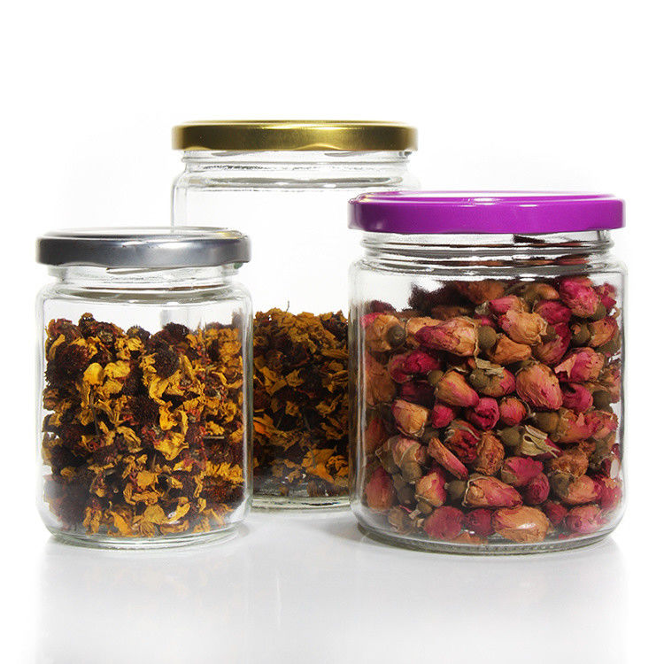 Rechthoekige 4 oz 3 oz kruidenpotten vriezer veilig glasopslagpotten met metalen deksel
