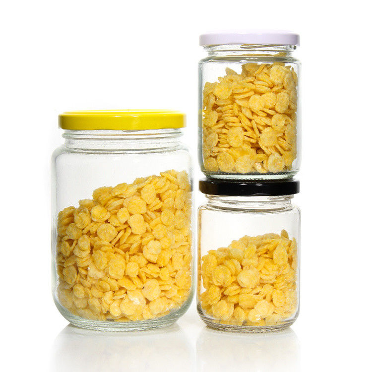 Rechthoekige 4 oz 3 oz kruidenpotten vriezer veilig glasopslagpotten met metalen deksel