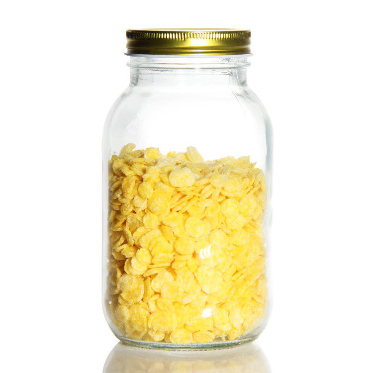 Ronde Mason glas pot Thee pot 12oz 16oz 500ml glas container met gouden deksels