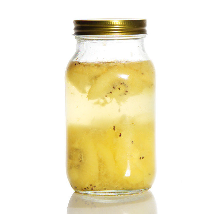 Ronde Mason glas pot Thee pot 12oz 16oz 500ml glas container met gouden deksels