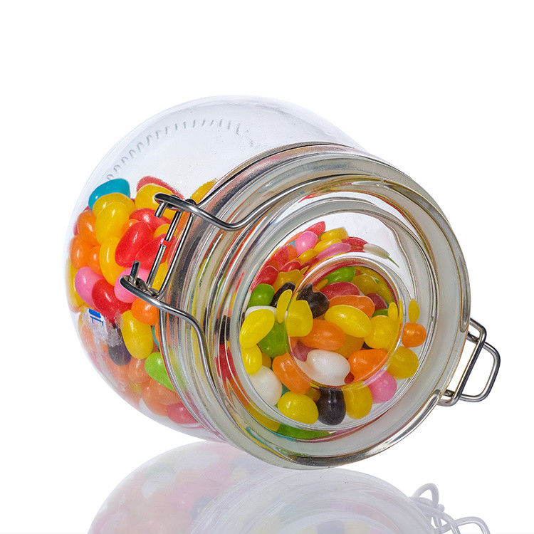 Voedingsmiddelenfabriek Gebruik 1 oz 4 oz 8 oz Ronde vorm Helder lege opslagcontainer Glas voedsel potten met clip deksel