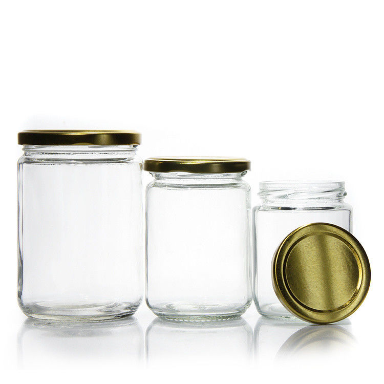 Hoogwaardige 45Ml 100Ml 150Ml 350Ml 450Ml Luchtdichte Keuken Voedsel Glaspotten Met Metalen Deksel