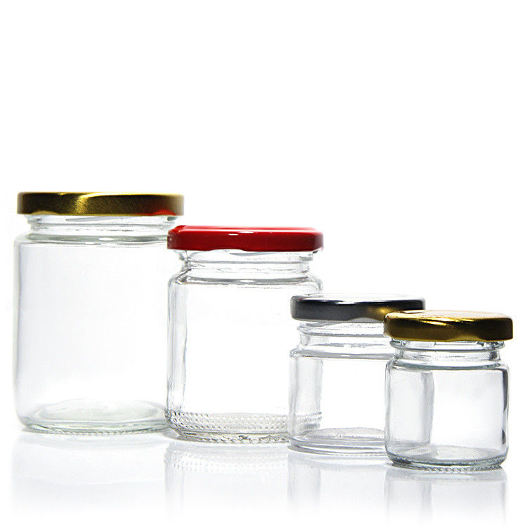 Hoogwaardige 45Ml 100Ml 150Ml 350Ml 450Ml Luchtdichte Keuken Voedsel Glaspotten Met Metalen Deksel