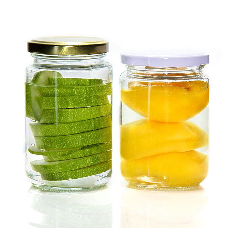 Bulk ronde transparante glas blikken pot glas snack containers voor honing jam 32 oz