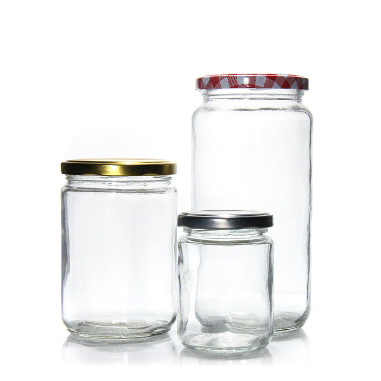 Voedingsmiddelen Ronde Transparante 25 ml tot 1000 ml Jam Honing Jelly Glasopslagpot Met Metalen Luchtdicht Deksel